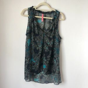 Eight Sixty Navy/Teal Sleeveless Top